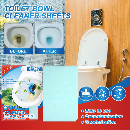 Powerful Toilet Bowl Cleaner Sheets - Automatic De-stain & Deodorizing Tablets