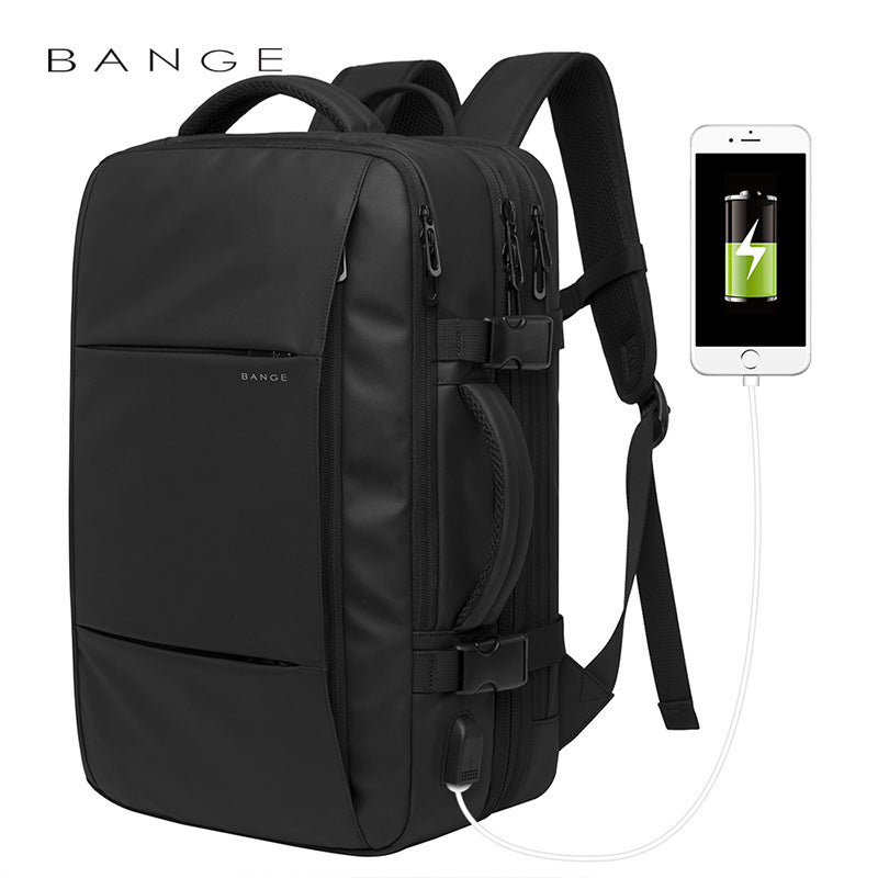 BANGE Men's Large Capacity Expandable Backpack - Waterproof Business, Travel & College Computer Bag