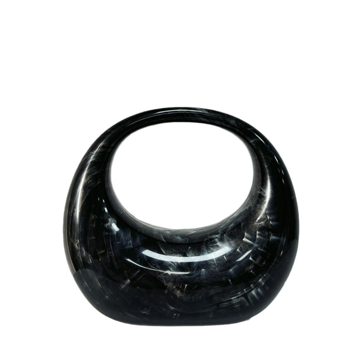 Elegant Stone Pattern Resin Handbag with Chain Strap
