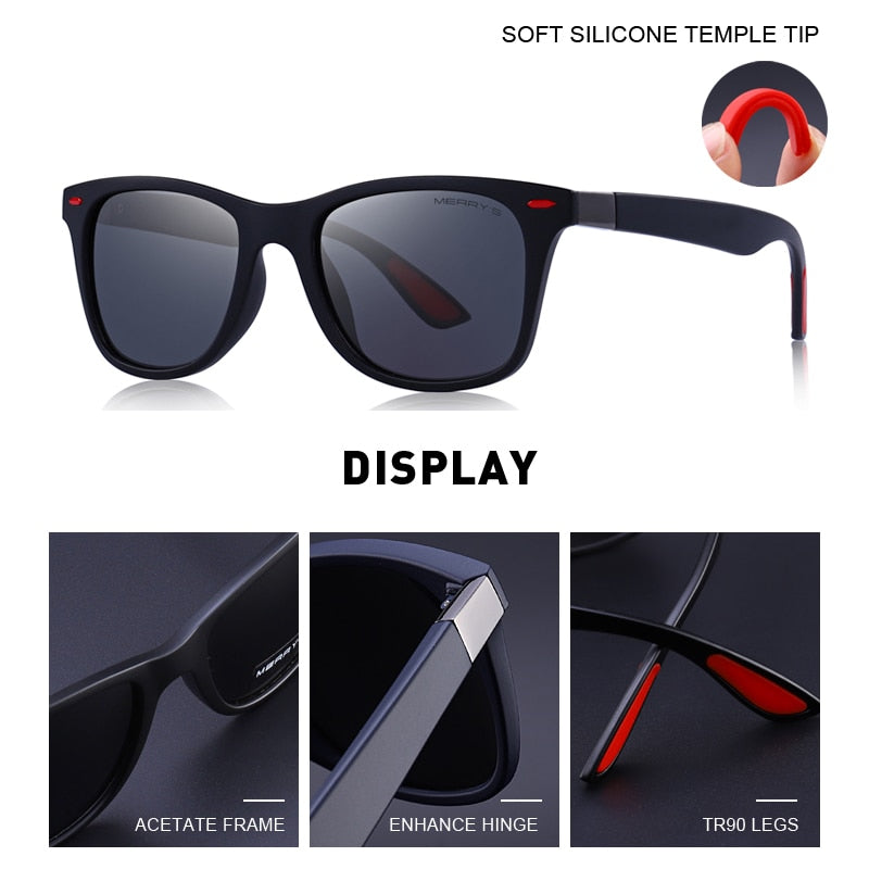 Unisex Vintage Rivet Square Sunglasses | Lightweight Polarized Driving Eyewear