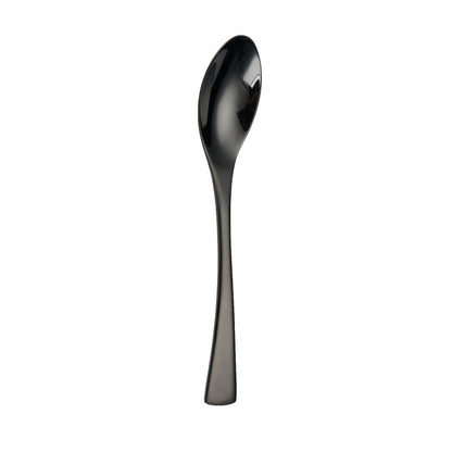 Luxury Titanium Black Stainless Steel Cutlery Set - Modern Western Knife, Fork, and Spoon Set