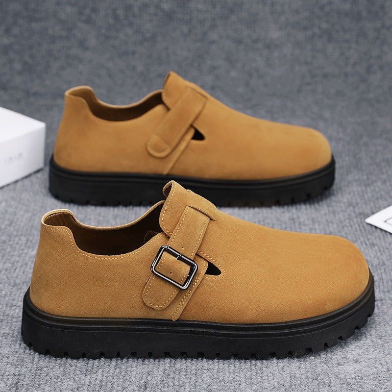 Men's Thick Soled Height Increasing Board/Casual Shoes (Buckle Accent)