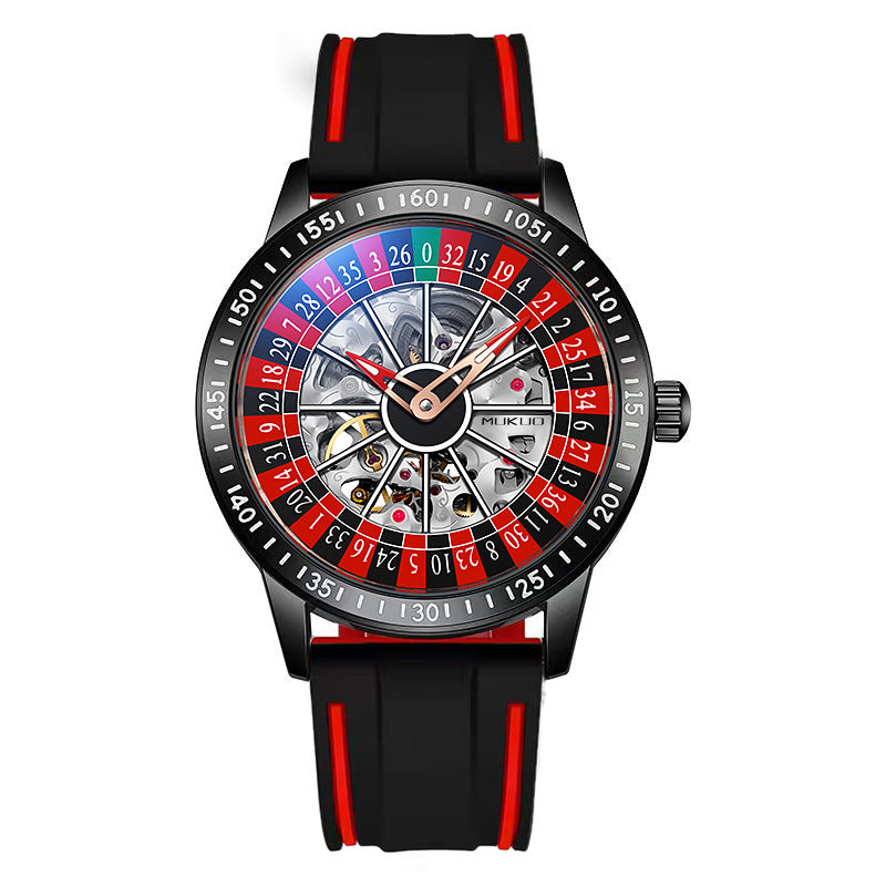 Luxury Gamble Plate Mechanical Men's Watch - Waterproof Luminous Trendy Sports Watch