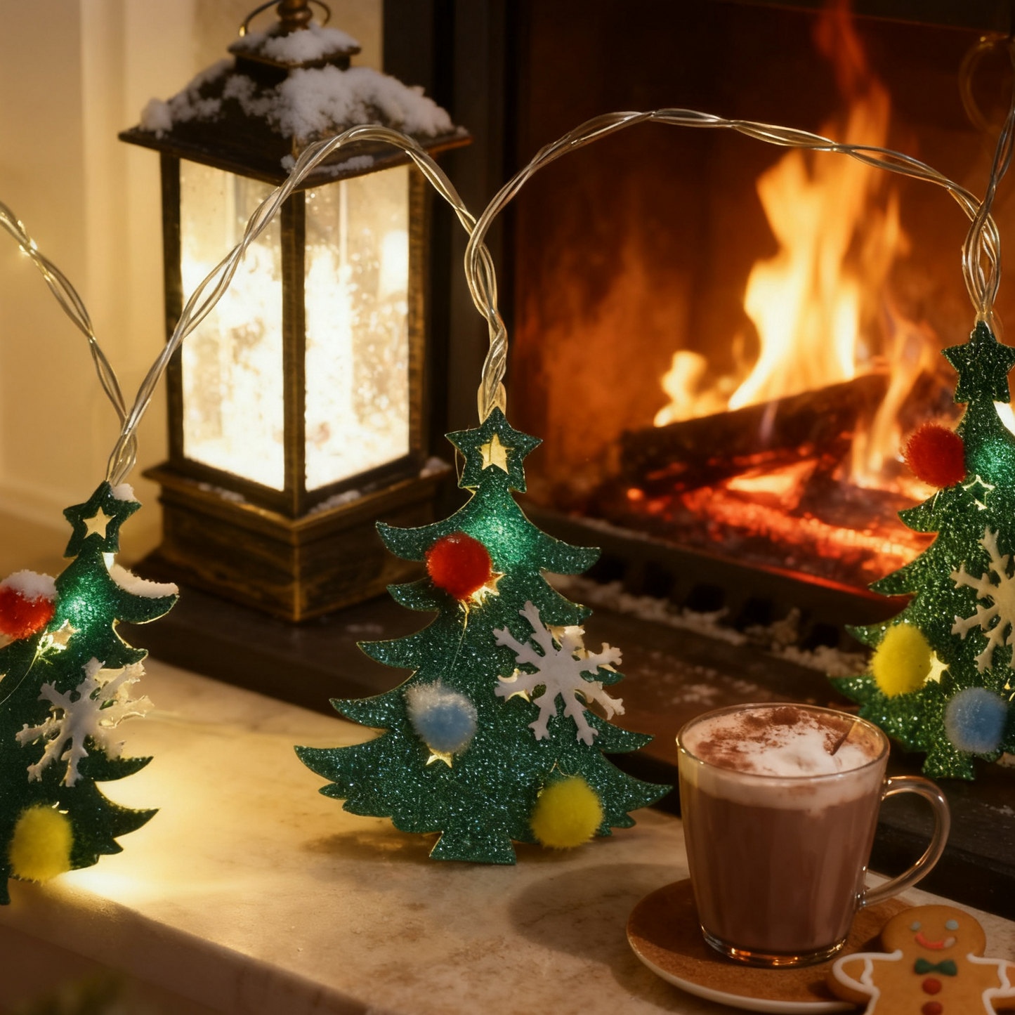 Creative Christmas Tree LED String Lights - Non-Woven Holiday Decor