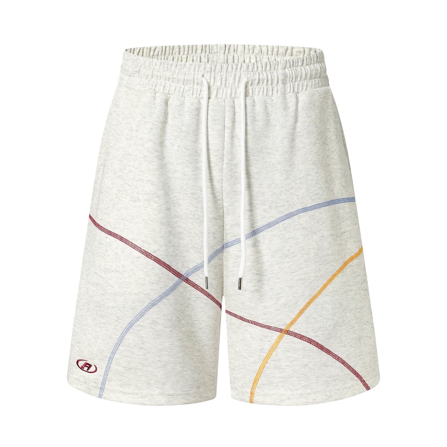 Trendy High-Waisted Athletic Shorts with Curved Embroidery