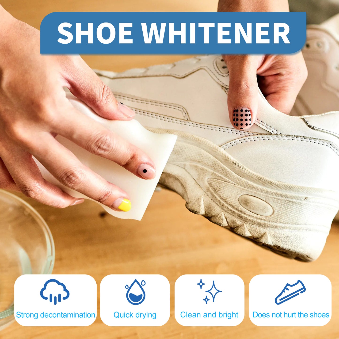 Jue-Fish White Sneaker Cleaner Spray and Whitening Agent for Yellow Edges