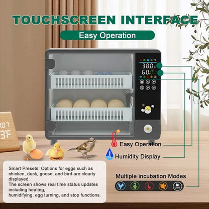 24 Egg Incubator with Automatic Turner | Digital Touch Control Hatchery Machine