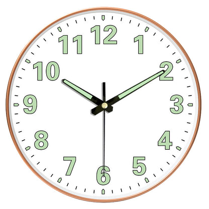 8-Inch Luminous Silent Wall Clock – Glow in the Dark Night Light Clock for Bedroom & Living Room (Non-Perforated)