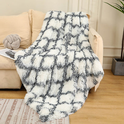 Colorful Rainbow Tie-Dye Plush Blanket – Ultra Soft Nordic Style Fuzzy Throw for Sofa, Office & Nap Time