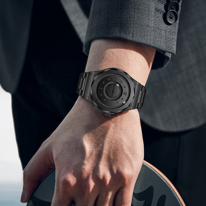 FOXBOX Men's High-Tech Magnetic Levitation Concept Watch (All Black).