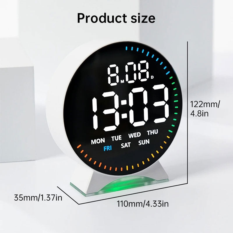 LED Digital Alarm Clock with Custom Jump-Second Display | Auto-Dimming USB Desk Clock with Ambient Light