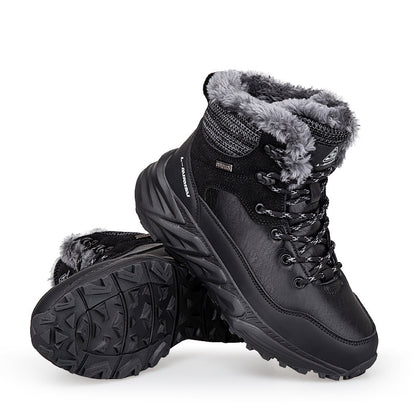 Winter Outdoor Fleece-Lined Snow Boots – Warm Mid-Cut Height Increasing Walking Shoes for Men & Women