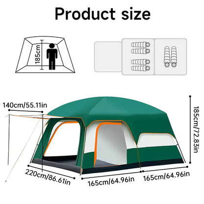 Waterproof Double Layer Family Camping Tent | Windproof & UV Resistant