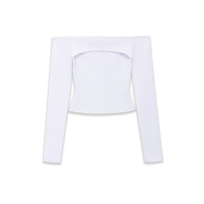 Trendy Hollow Out Knitted Bolero Shrug - Spicy Girl Style Adjustable Long Sleeve Crop Top