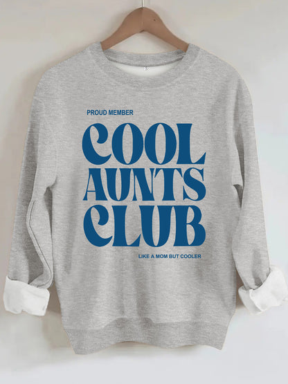 Cool Aunts Club" Graphic Sweatshirt | Beige Crewneck Pullover for Aunties