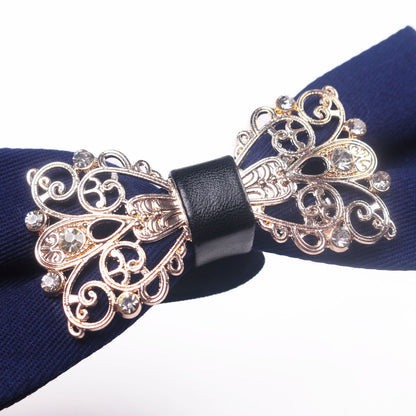 Luxury Metal Diamond Bow Tie for Men - Elegant Red Carpet Party Wear