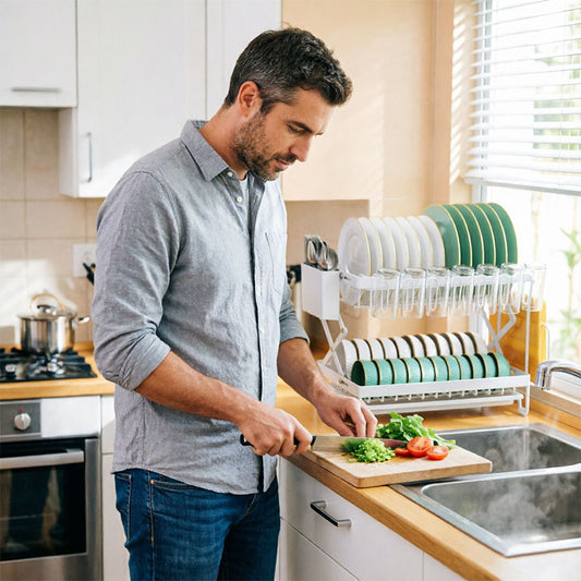Foldable 2-Layer Kitchen Dish Rack | Large Capacity Countertop Drying Shelf