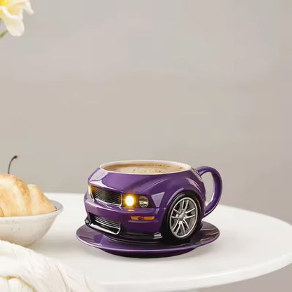 Handmade Mustang Car-Shaped Coffee Mug - Creative Stainless Steel Novelty Office Cup