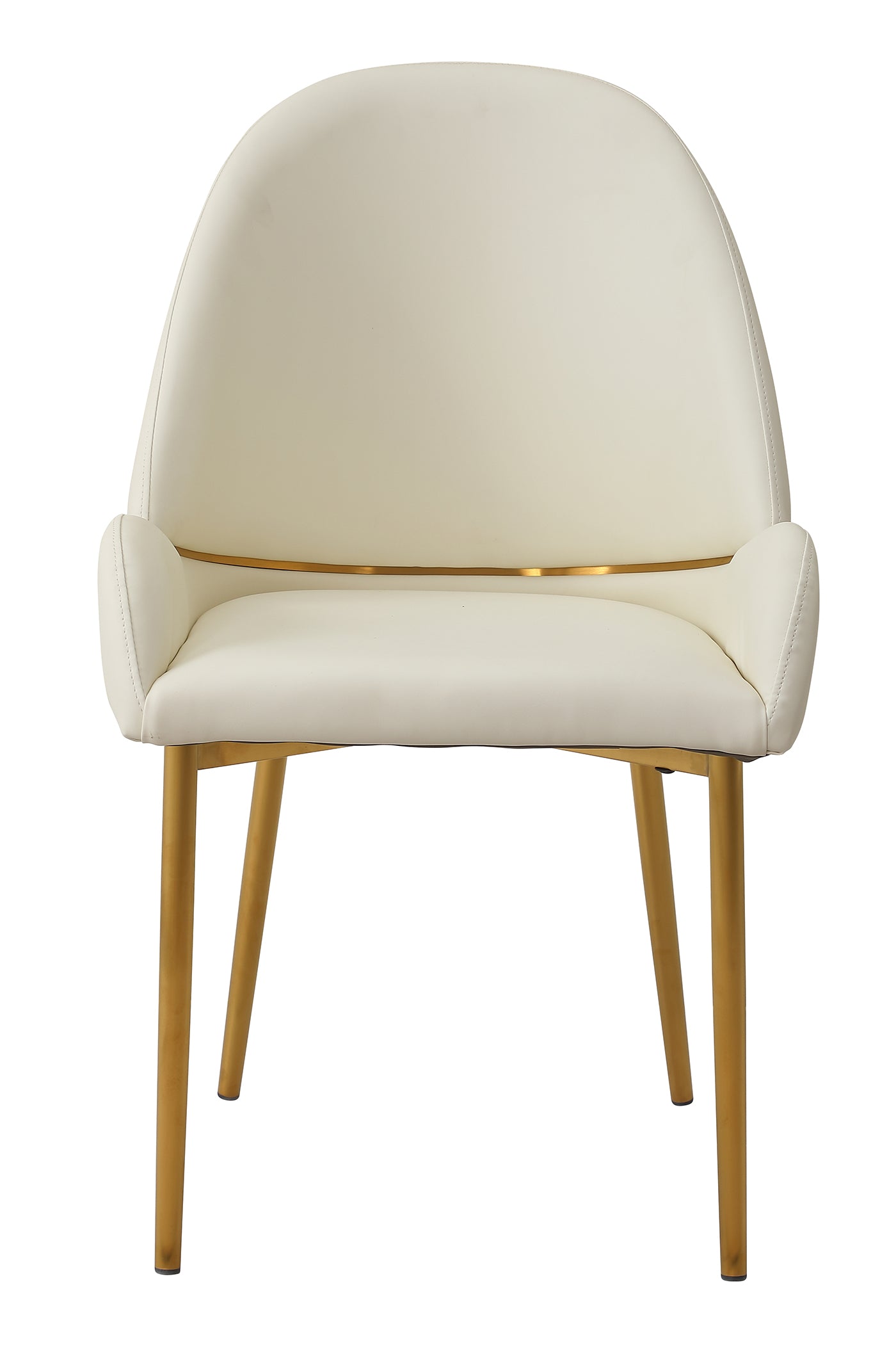 Modern PU Leather Dining Chair with Gold Metal Legs – Ergonomic Padded Seat for Home & Office (Set of 2)