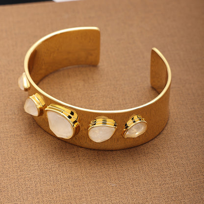 Minimalist Gold Plated Open Bangle - Versatile Advanced Style Bracelet