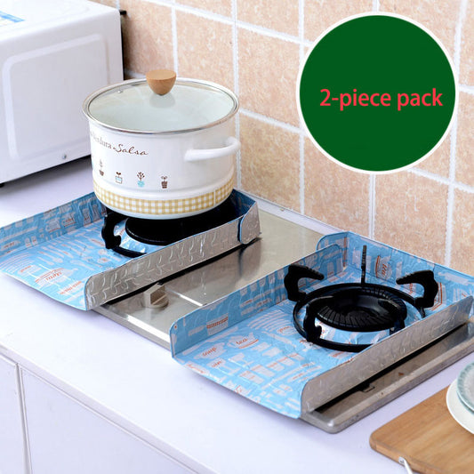 Reusable Gas Stove Protector Pads - 2-Piece Oil-Proof Aluminum Foil Insulation Mat & Easy Clean Burner Liner