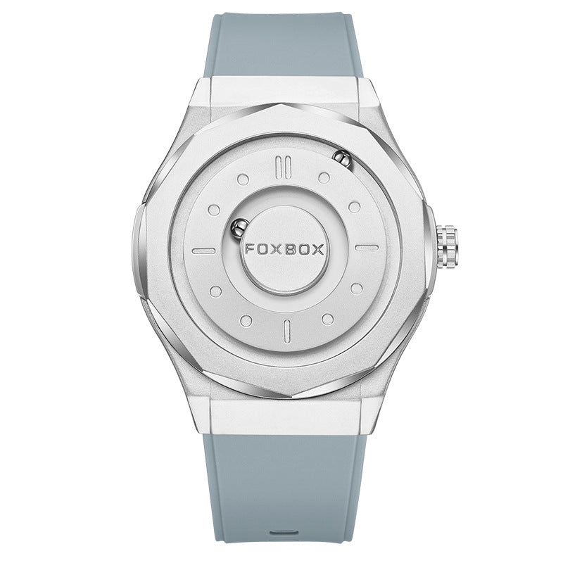 FOXBOX Men's High-Tech Magnetic Levitation Concept Watch (All Black).