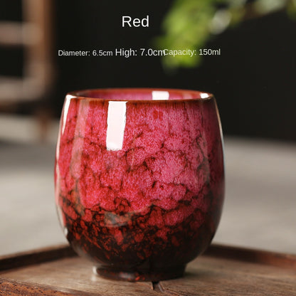 Single Personal Tea Cup/Bowl with Colorful Glaze for Home Use