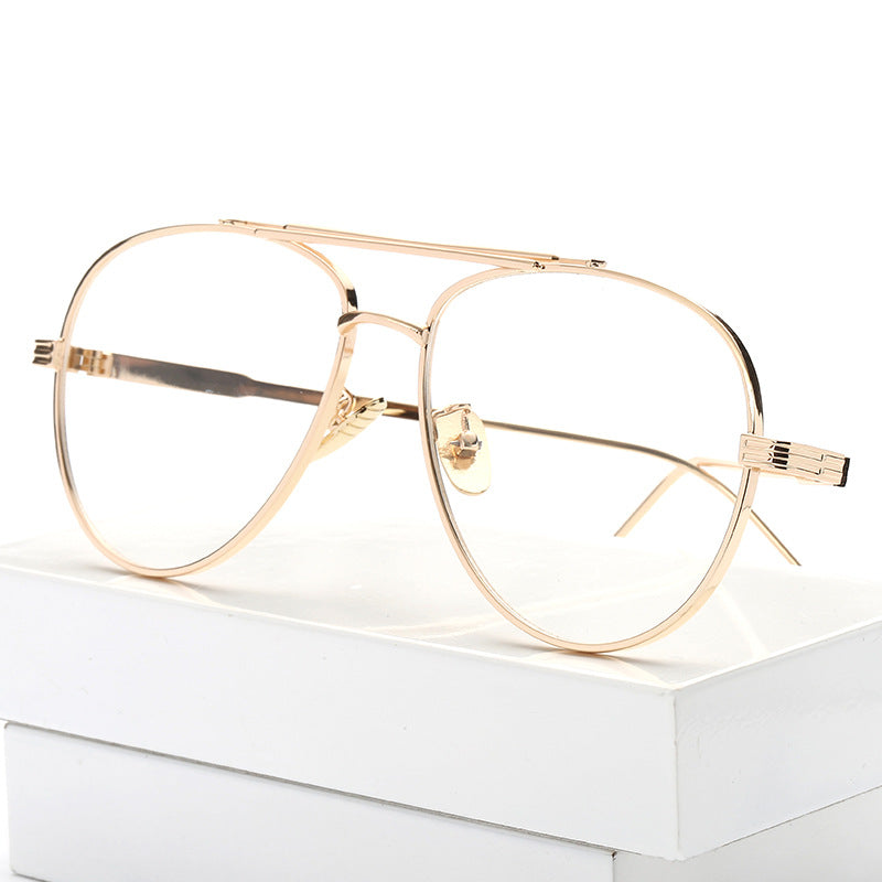 Unisex Luxury Gold-Frame Aviator Glasses - Vintage Clear Lens Fashion Eyewear