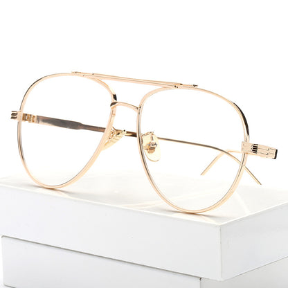 Unisex Luxury Gold-Frame Aviator Glasses - Vintage Clear Lens Fashion Eyewear