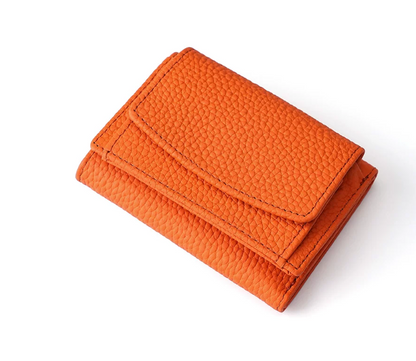 Slim Genuine Leather RFID Wallet with Money Clip and Card Slots