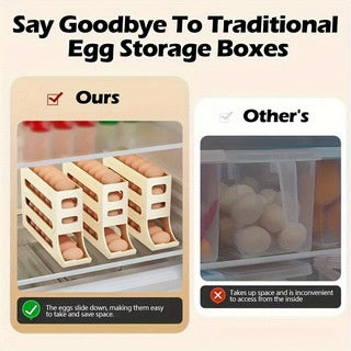 Automatic Rolling Egg Storage Box - Slide-Type Fridge Organizer