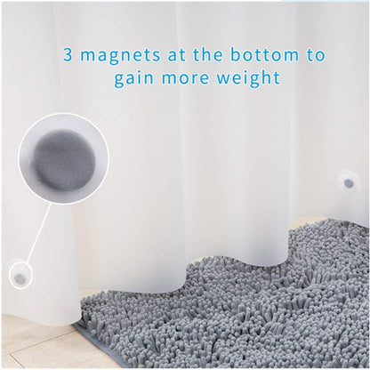 Premium Frosted Shower Curtain Liner – Heavy Duty Waterproof Plastic Curtain with Magnetic Hem
