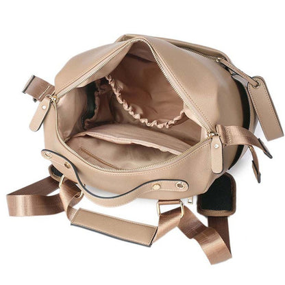 Large Capacity PU Leather Mommy/Diaper Bag Backpack