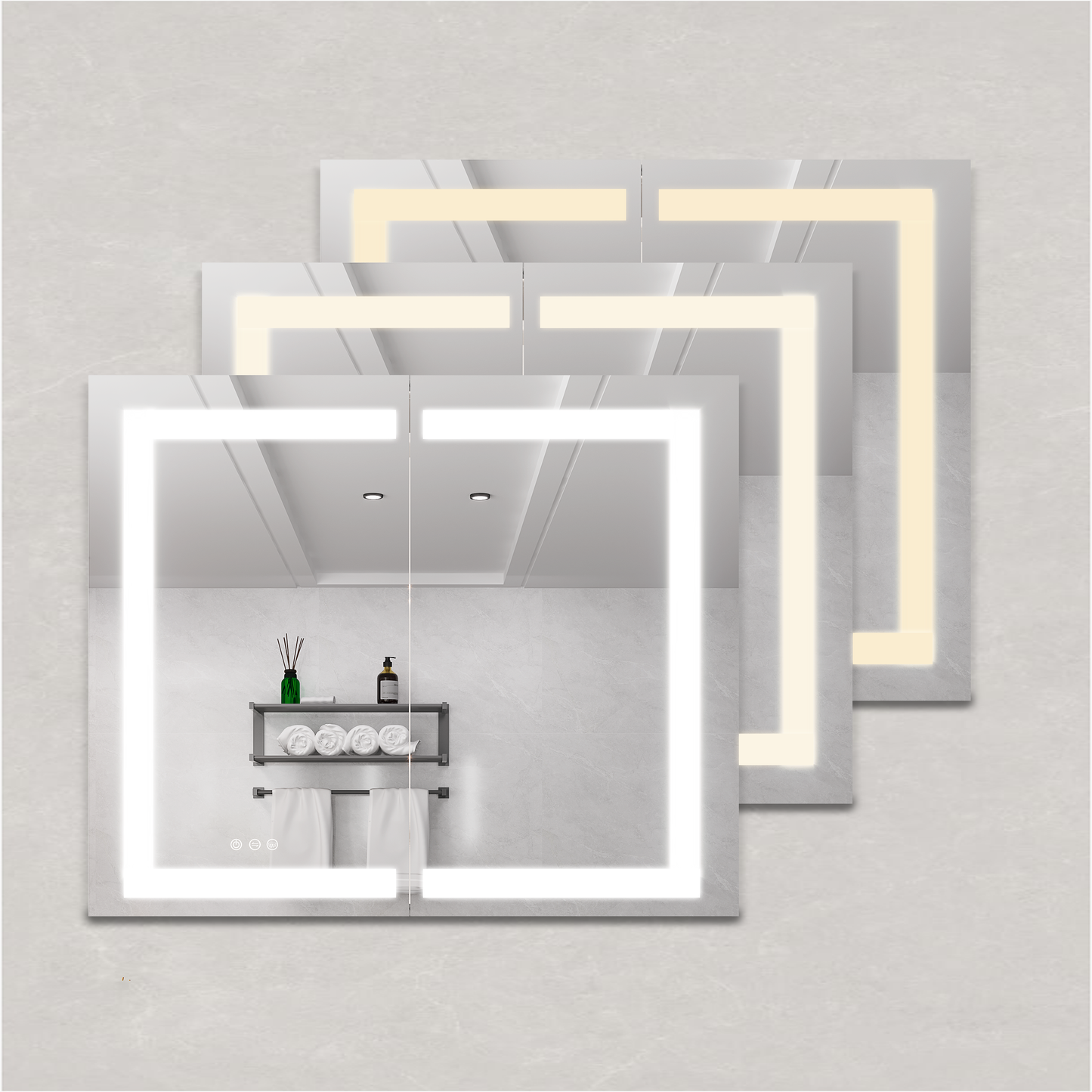 36 x 30 Inch LED Medicine Cabinet with Dimmable Anti-Fog Vanity Mirror