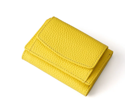 Slim Genuine Leather RFID Wallet with Money Clip and Card Slots