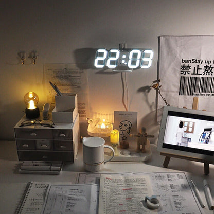 3D LED Digital Alarm Clock - Modern Wall & Desk Clock with Colorful Display