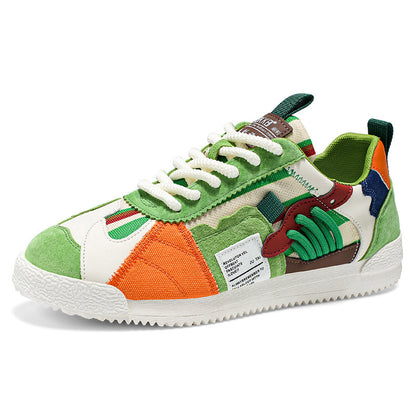 Men's Multi-Dopamine Color Block Sneakers - Mesh Breathable Fashion Casual Sports Shoes