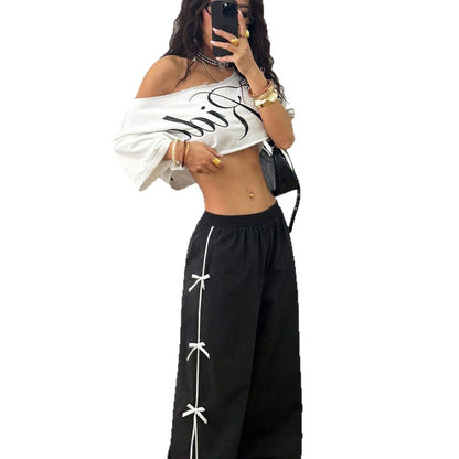 Trendy High-Waisted Straight Leg Sweatpants - Casual Loose Fit Track Pants