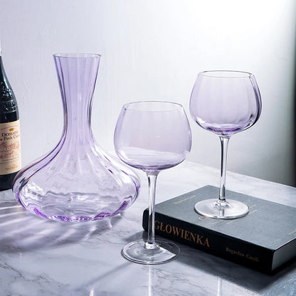Luxury Lavender Crystal Wine Glass & Champagne Goblet Set | Nordic Style