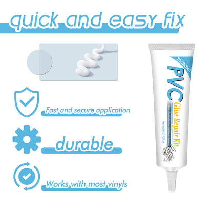 Waterproof Transparent PVC Repair Kit with Patches for Inflatable Pools, Air Mattresses, and Tents
