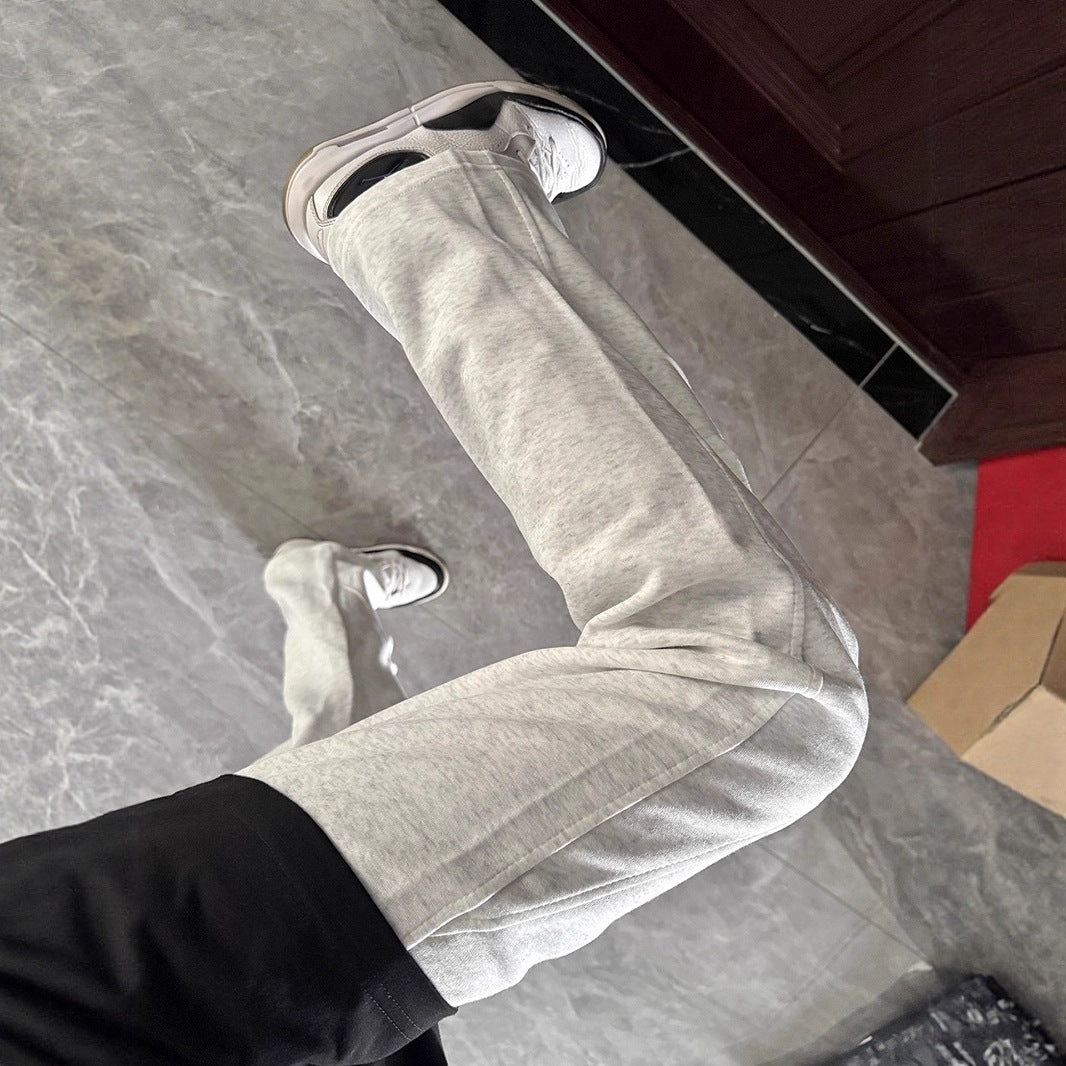 Men's Premium Gray Cargo Sweatpants - Athletic Straight Leg Trousers