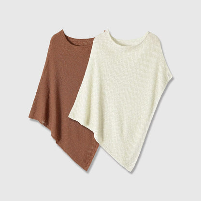 Elegant Asymmetric Batched Sleeve Cloak Top for Women
