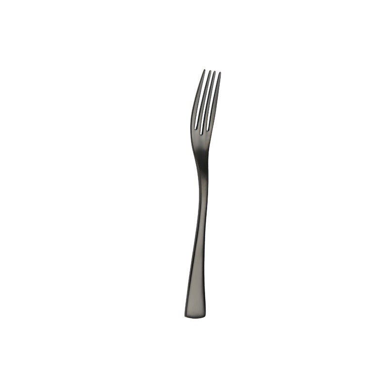 Luxury Titanium Black Stainless Steel Cutlery Set - Modern Western Knife, Fork, and Spoon Set