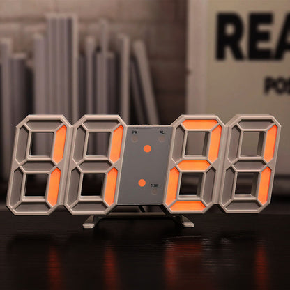 3D LED Digital Alarm Clock - Modern Wall & Desk Clock with Colorful Display