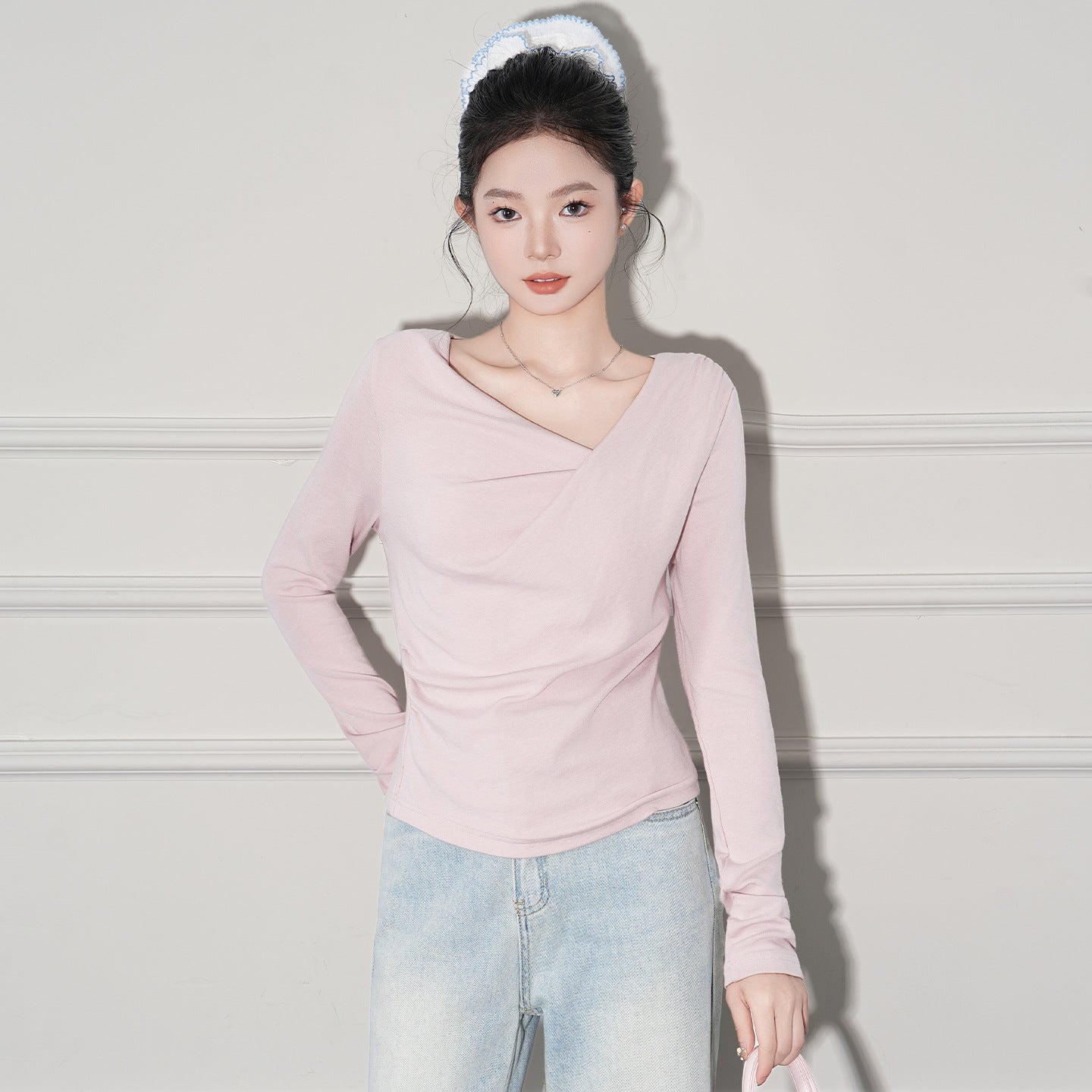 Chic Solid Black Ruched Off-the-Shoulder Casual Top for Women