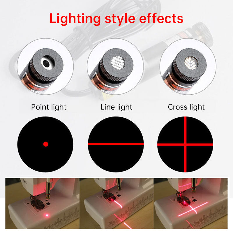 Magnetic Sewing Machine Laser Guide Light - Red Cross & Straight Line Projector