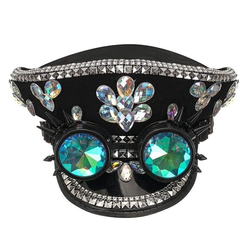 Luxury Handmade "BRIDE" Rhinestone Captain Hat - Sparkling Sequined Wedding & Party Cap