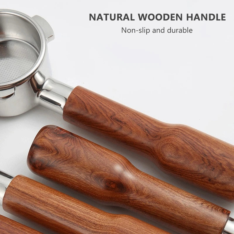 58mm Bottomless Portafilter with Wooden Handle for La Marzocco
