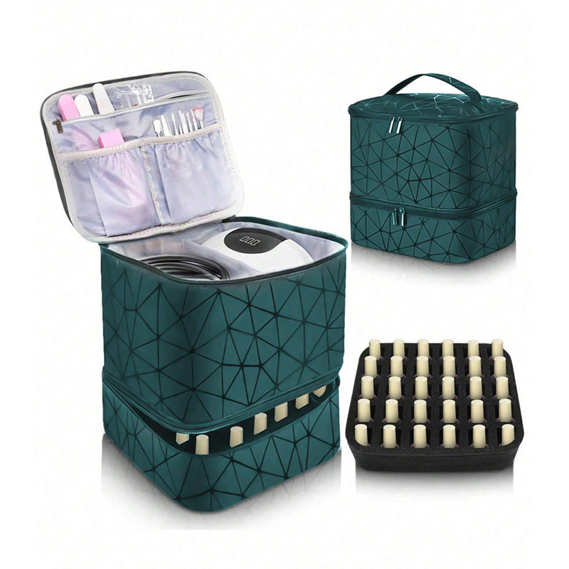 Professional Manicure Tools Case - 30-Compartment Nail Polish Storage Bag