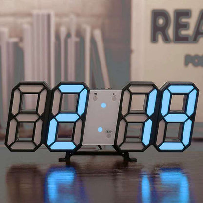 3D LED Digital Alarm Clock - Modern Wall & Desk Clock with Colorful Display